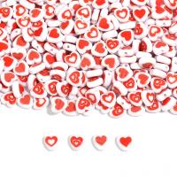 Acrylic Jewelry Beads Heart DIY & enamel 8mm Approx 1.6mm Sold By Bag