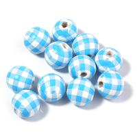 Holzperlen, Holz, rund, Kunstdruck, DIY, keine, 16mm, Bohrung:ca. 3mm, 20PCs/Tasche, verkauft von Tasche