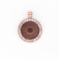 Zinc Alloy vedhæng Rhinestone Setting, forgyldt, du kan DIY & med rhinestone, flere farver til valg, 25mm, Solgt af PC