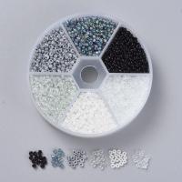 Gemengde Glass Seed Beads, Glazen kralen, met Plastic Box, DIY & verschillende grootte voor keus, gemengde kleuren, 80x20mm, Verkocht door box