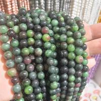 Gemstone Jewelry Beads Ruby in Zoisite Round DIY green Sold By Strand