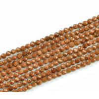 Χάντρες Goldstone, Γύρος, DIY, καφέ, 3mm, Sold Per Περίπου 380 mm Strand