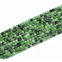 Edelsteen Sieraden Kralen, Ruby in Zoisite, Ronde, DIY & verschillende grootte voor keus, groen, Per verkocht Ca 380 mm Strand