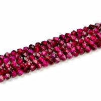 Contas de olho de tigre, DIY, rosa carimim, 8mm, vendido para Aprox 390 mm Strand