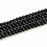 Perles oeil de tigre, Rond, DIY, noire, 8mm, Vendu par Environ 390 mm brin