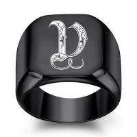 Anillo de dedo de acero inoxidable, acero inoxidable 304, chapado, Joyería & diverso tamaño para la opción & diferentes patrones para la opción & para hombre, Negro, libre de níquel, plomo & cadmio, 21x17mm, Vendido por UD