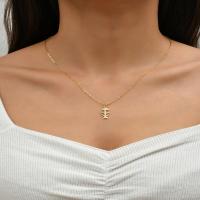 Kubieke Zirkoon Micro Pave Brass Ketting, Messing, plated, micro pave zirconia & voor vrouw, gouden, Verkocht door PC