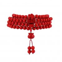 Cinnabar Armband, gepolijst, mode sieraden & multilayer & voor vrouw, 108pC's/Strand, Verkocht door Strand