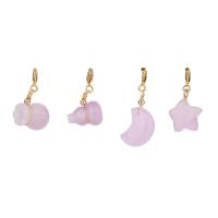 Bijoux Pendentifs en pierres gemmes, kunzite, avec laiton, Placage de couleur d'or, DIY & styles différents pour le choix, Vendu par PC