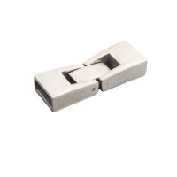 304 Edelstahl Fold Over Verschluss, DIY, originale Farbe, 26x10x5mm, Bohrung:ca. 8x3mm, 10PCs/Menge, verkauft von Menge