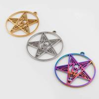 Stainless Steel Pendants 304 Stainless Steel pentagram Vacuum Ion Plating vintage & DIY & hollow Approx 1mm Sold By PC