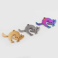 Acciaio inossidabile Animal Ciondoli, 304 acciaio inox, Gatto, Vintage & DIY, nessuno, 19x26x1mm, Foro:Appross. 1mm, Venduto da PC