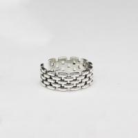 925 Sterling Sølv Cuff fingerring, mode smykker & for kvinde & hule, nikkel, bly & cadmium fri, 7mm, Solgt af PC