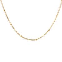 Colar de aço titânio, Partículas de aço, with 1.97inch extender chain, 18K banhado a ouro, joias de moda & unissex, dourado, 2mm, comprimento Aprox 16.54 inchaltura, vendido por PC