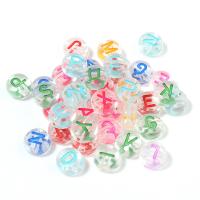 Abalorios Acrílicos Transparentes, Acrílico, Redondo aplanado, Bricolaje & esmalte, más colores para la opción, 7mm, 100PCs/Bolsa, Vendido por Bolsa