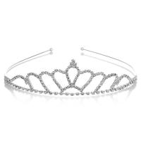 Tiaras, metal, con Perlas plásticas, chapado en color de plata, para mujer & con diamantes de imitación, más colores para la opción, libre de níquel, plomo & cadmio, diámetro interior:aproximado 120mm, Vendido por UD