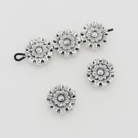 Grânulos  espaçador de liga de  zinco, liga de zinco, Gear Wheel, banho de cor prata antiga, DIY, 12mm, Buraco:Aprox 1mm, Aprox 100PCs/Bag, vendido por Bag