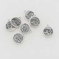 Zink-Aluminium-Anhänger, Zinklegierung, rund, antik silberfarben plattiert, DIY & hohl, 15x12mm, Bohrung:ca. 1.5mm, ca. 100PCs/Tasche, verkauft von Tasche