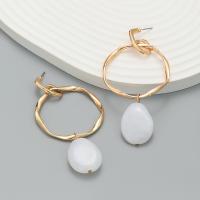 Zinc Alloy Stud Earring Round plated fashion jewelry & for woman nickel lead & cadmium free Sold By Pair