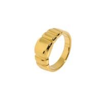 Titanium Steel Finger Ring plated & for woman golden Sold By PC