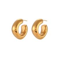 Stainless Steel Stud Earrings 304 Stainless Steel Vacuum Ion Plating for woman Sold By Pair