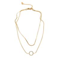 Collier de bijoux en acier inoxydable, Acier inoxydable 304, Placage, pour femme, doré, Vendu par PC