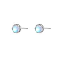 Sterling Silver Jewelry orecchino, 925 argento sterlina, with Moonstone, placcato, per la donna, nessuno, 6.50mm, Venduto da coppia