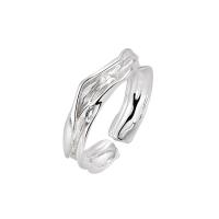 925 Sterling Zilver Manchet Finger Ring, uniseks & verstelbaar, zilver, Maat:6-8, Verkocht door PC