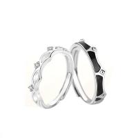 argent sterling 925 Couple Anneau, styles différents pour le choix & pavé de micro zircon & pour le couple & émail, Vendu par PC