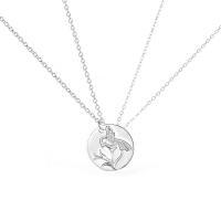 argent sterling 925 collier de couples, chaîne ovale & styles différents pour le choix & pavé de micro zircon & pour le couple, Vendu par PC