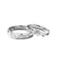 925 Sterling Silver Par ring, platinerade, olika stilar för val & micro bana cubic zirconia & för par, Säljs av PC