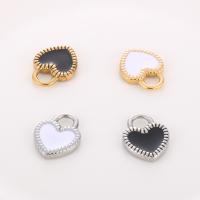 Stainless Steel Heart Pendants 304 Stainless Steel Vacuum Ion Plating DIY & enamel Sold By PC