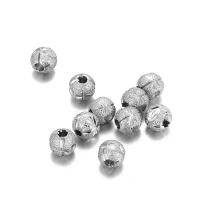 Edelstahl-Beads, 304 Edelstahl, rund, DIY & satiniert, originale Farbe, 6mm, ca. 10PCs/Tasche, verkauft von Tasche