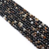 Natural Black Agaat kralen, Zwarte Agaat, DIY & verschillende grootte voor keus & gefacetteerde, zwart, Per verkocht Ca 38 cm Strand