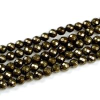 Goud Pyriet kralen, Golden Pyriet, Ronde, DIY & verschillende grootte voor keus, bruin, Per verkocht 385 mm Strand