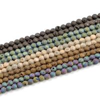 Agaat kralen, Laugh Rift Agate, Ronde, DIY, meer kleuren voor de keuze, 6mm, Per verkocht 200 mm Strand