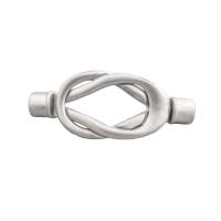 Nerezová ocel Kožený kabel spony, 304 Stainless Steel, DIY, Původní barva, 44x18x4mm, Otvor:Cca 5mm, 10PC/Lot, Prodáno By Lot