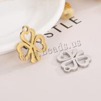 Ciondoli gioielli in acciaio inox, 304 acciaio inox, Three Leaf Clover, DIY & cavo, nessuno, 17x15mm, Venduto da PC