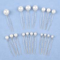 Bâton de cheveux, alliage de zinc, avec perle de plastique, 18 PCS. & bijoux de mode & pour femme, plus de couleurs à choisir, protéger l'environnement, sans nickel, plomb et cadmium, 70*8-18mm, Vendu par fixé