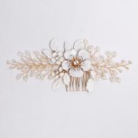 Decorative Hair Combs Brass with Shell & Crystal fashion jewelry & for woman nickel lead & cadmium free Sold By PC