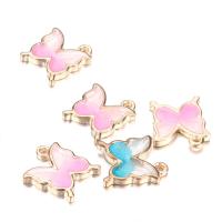 Zinc Alloy Enamel Pendants Butterfly gold color plated DIY nickel lead & cadmium free Sold By PC