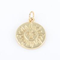 Brass Jewelry Pendants Round gold color plated DIY nickel lead & cadmium free Sold By PC