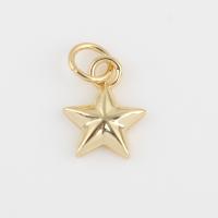 Brass Jewelry Pendants Star gold color plated DIY nickel lead & cadmium free Sold By PC