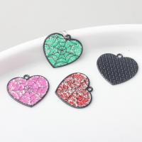 Zinc Alloy Enamel Pendants Heart plated DIY nickel lead & cadmium free Approx Sold By Bag