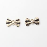 Bowknot Zinc Alloy priključak, Cink Alloy, pozlaćen, možete DIY, srebro, nikal, olovo i kadmij besplatno, 12x21mm, Približno 100računala/Torba, Prodano By Torba