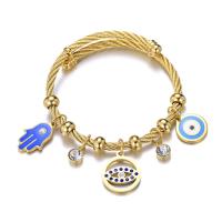 Evil Eye Schmuck Armband, 304 Edelstahl, plattiert, Micro pave Zirkonia & für Frau & Emaille, keine, verkauft von PC