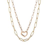 Collier de bijoux en alliage de zinc, coeur, Placage, pour femme, doré, Vendu par PC