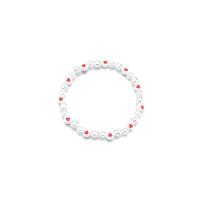 Zink legering enkelbanden, Zinc Alloy, met Seedbead & Plastic Pearl, plated, voor vrouw, wit, Verkocht door PC