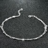 Faisean Sterling Silver Anklet, 925 Sterling Silver, le 3cm slabhra extender, jewelry faisin & do bhean, nicil, luaidhe & caidmiam saor in aisce, Fad Thart 21 cm, Díolta De réir PC