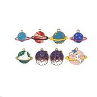 Zinc Alloy Enamel Pendants gold color plated DIY Approx Sold By Bag